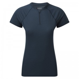 Montane Dart Nano Zip T-shirt Dam Mörkblå | NCH5391YK