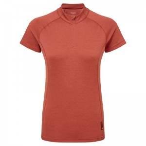 Montane Dart Zip T-shirt Dam Orange Röda | PRC8176RL