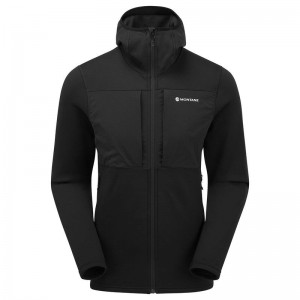 Montane Fury XT Hooded Fleecejackor Herr Svarta | JEH9410HA