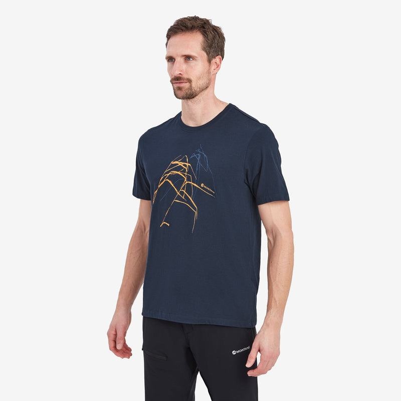 Montane Abstract Mountain T-shirt Herr Mörkblå | KYA6170RQ
