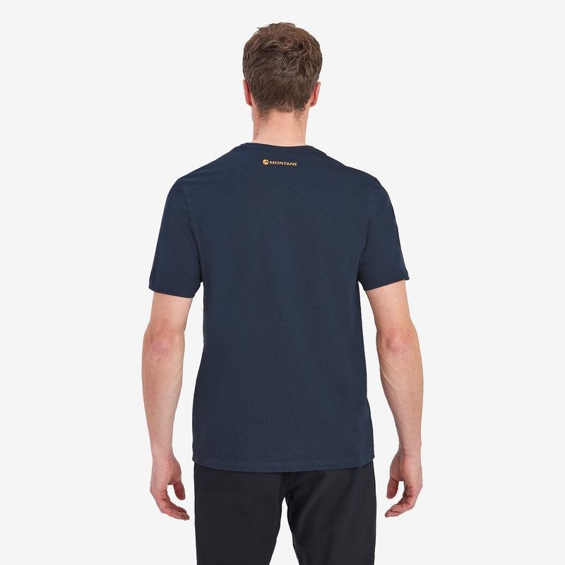 Montane Abstract Mountain T-shirt Herr Mörkblå | KYA6170RQ