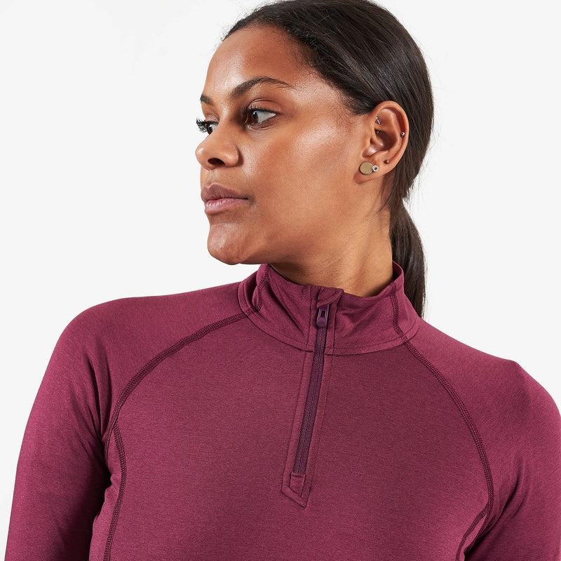 Montane Dart Thermo Zip Neck T-shirt Dam Mörklila | VMM1517CU