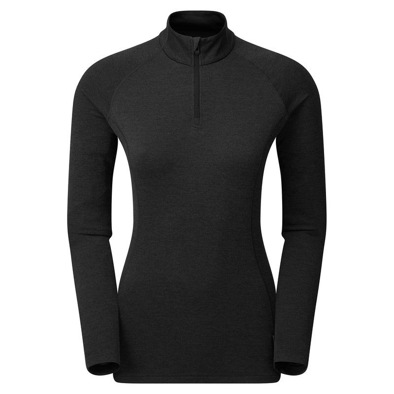 Montane Dart Zip Neck T-shirt Dam Svarta | ZYQ8764IE