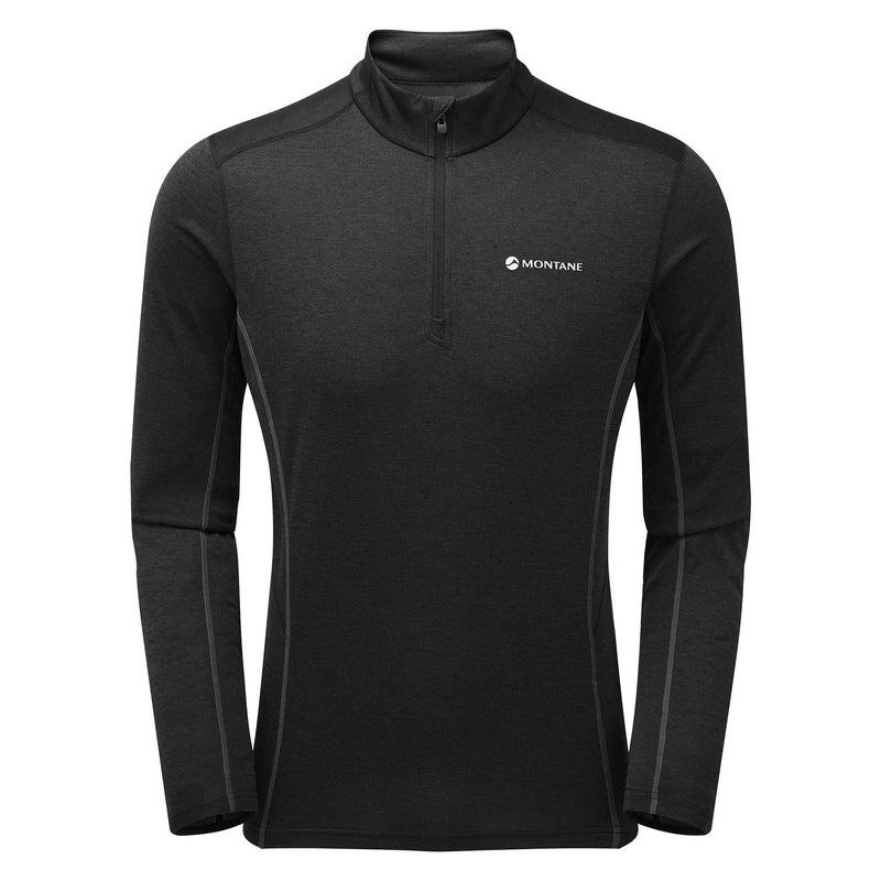 Montane Dart Zip Neck T-shirt Herr Svarta | WCA2824QD
