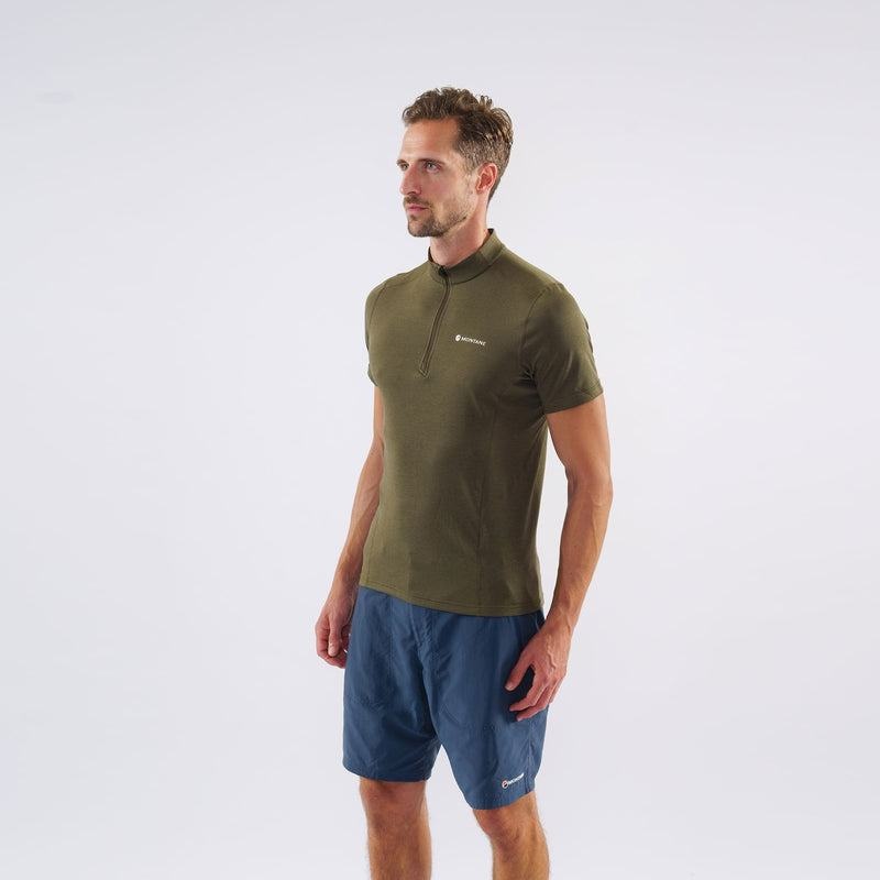 Montane Dart Zip T-shirt Herr Mörkgröna | FWF7730LE