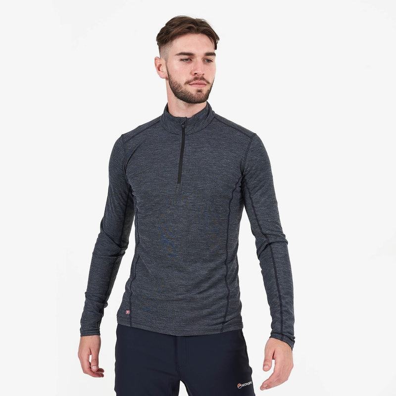 Montane Primino 140 Zip Neck Underställströja Herr Svarta | QTQ7372XD