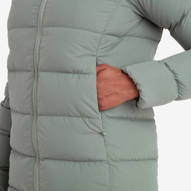 Montane Tundra Hooded Dunjackor Dam Grå Gröna | JGB4292JW